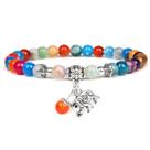 Pulseira Elephant Charm Beaded Yellow & Black Stone Beads
