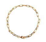 Pulseira Elo Cadeado Unissex Folheasdo Ouro 18k