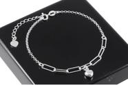 Pulseira elo com coração e extensor