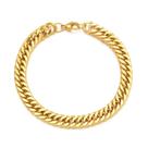 Pulseira Elo Cubano Punk Dourada 6.5mm Em Aço Inoxidável Para Homens E Mulheres Joia De Moda Para