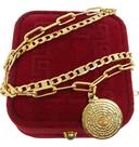 Pulseira Elo Duplo Religiosa Pai Nosso Banhada a Ouro