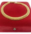 Pulseira Elo Gourmet 7mm Banhado a Ouro Idêntica A Ouro