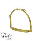 Pulseira elo grumet milindrosa folheado em ouro 18k