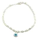 Pulseira Elo Olho Grego 19cm Prata Legítima 925