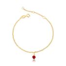 Pulseira Elo Ponto Luz Siam Revestido em Ouro