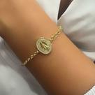 Pulseira Elo Português com Nossa Senhora Aparecida Banhado a Ouro