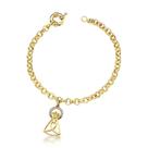 Pulseira elo português com pingente nossa senhora aparecida vazada Pulseira elo português com pingente nossa senhora aparecida vazada