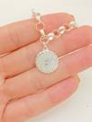 Pulseira Elo Portugues Grossa Pingente Pai Nosso Prata 925 Pulseira Elo Portugues Grossa Pingente Pai Nosso Prata 925