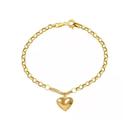Pulseira Elo Português Pingente Grande Coração Adulto 19cm 1979572