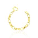 Pulseira Elos 3x1 Com Fecho de Coração Banhada a Ouro Pulseira Elos 3x1 Com Fecho de Coração Banhada a Ouro