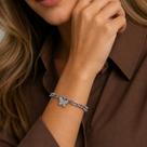 Pulseira Elos Borboleta Cravejada a Ouro Banhada a Prata 925