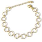 Pulseira Elos Diamantados Banhada a Ouro 18k Semijoia