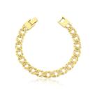 Pulseira Elos Duplos Com Fecho Gaveta Folheada A Ouro