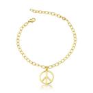Pulseira elos e pingente simbolo da paz Pulseira elos e pingente simbolo da paz