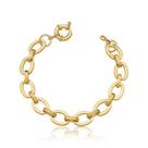 Pulseira Elos Lisos Intercalados Banhado a Ouro Fecho 18cm