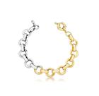 Pulseira Elos Redondos Banhada a Dois Tons - Ouro/Ródio Pulseira Elos Redondos Banhada a Dois Tons - Ouro/Ródio