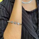 Pulseira em Aço Inoxidável com Zircônia - Design Exclusivo