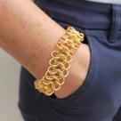 Pulseira em Corrente Entrelaçada de Alumínio Banhado Pulseira em Corrente Entrelaçada de Alumínio Banhado