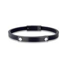 Pulseira em couro legitimo com placa em aço