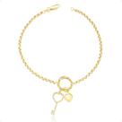 Pulseira Em Ouro 18k Berloques Chave E Coração