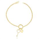 Pulseira Em Ouro 18k Berloques Chave E Coração