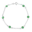 Pulseira Em Prata 925 Feminina 18Cm Pedra Verde Zircônia Pulseira Em Prata 925 Feminina 18Cm Pedra Verde Zircônia