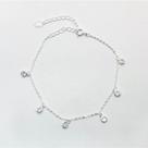 Pulseira em prata 925 lisa lap 6 pontos de luz pendurados 3mm - inspiração pandora