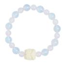 Pulseira em prata S925 com miçangas em água-marinha e pedra da lua para mulheres Pulseira em prata S925 com miçangas em água-marinha e pedra da lua para mulheres