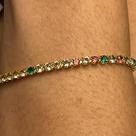 Pulseira em Zircônias Coloridas Banhada em Ouro 18k