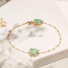 Pulseira Escapulário Fusion Esmeralda - Banho de Ouro 18k