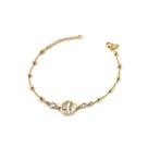 Pulseira Espirito Santo e Ponto de Luz Banhada a Ouro 18k