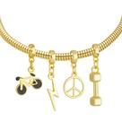 Pulseira Esporte Berloque Banhado a Ouro 18k