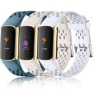 Pulseira esportiva Maledan compatível com Fitbit Charge 6/5 azul/branco