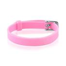 Pulseira Esteira Kids Liso Silicone 8MM Aco COR: Rosa Claro