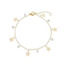 Pulseira Estrela com Pontos de Luz Banhada a Ouro 18k
