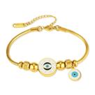 Pulseira Evil Eye em aço inoxidável banhado a ouro para mulheres