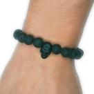 Pulseira Exu Caveira Pedra Lava Vulcanica Natural Proteção