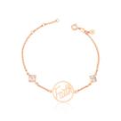 Pulseira Faith com Zircônias, Revestida em Ouro Rosê