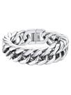 Pulseira FaithHeart Cuban Link para homens em aço inoxidável 8/12/17mm