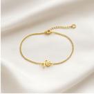 Pulseira Fé Lisa folheado a ouro 18K
