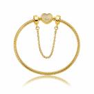 Pulseira Fecho Coração Cravejada Com Trava Banhado a Ouro 18k PULSEIRA:14 cm (pulso 12cm)
