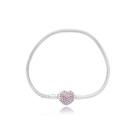 Pulseira Fecho Coração em prata 925 Cravejado de Zircônias na cor rubi
