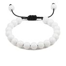Pulseira feita à mão com pérola de pedra natural ajustável cinza/preta