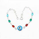 Pulseira Feminina 16/20cm Olho Grego Folheado Prata PL517