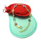 Pulseira Feminina 17/21cm Olho Grego Folheado Ouro 18k PL506 Pulseira Feminina 17/21cm Olho Grego Folheado Ouro 18k PL506