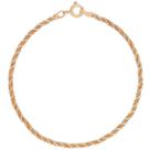 Pulseira Feminina 18cm Cordão Baiano Tricolor De Ouro 18k