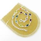 Pulseira Feminina 20/24cm Colorida 5mm Folheada Prata PL378
