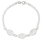 Pulseira Feminina 3 Folhas Deitadas
