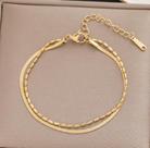 Pulseira Feminina Aço Titânio Dupla Banhada Ouro 18k Snake Nao Escurece Antialérgica