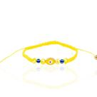 Pulseira feminina amarela pingente olho grego